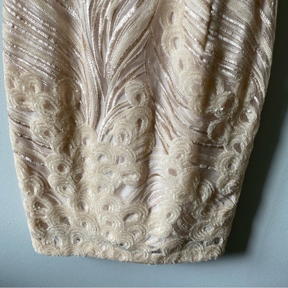 Vintage Peach Beaded Sleeveless Cocktail Dress 2 - Picture 12 of 14